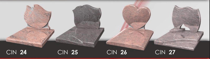 pierres tombales de differentes formes