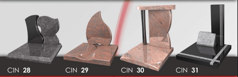pierres tombales de differentes formes