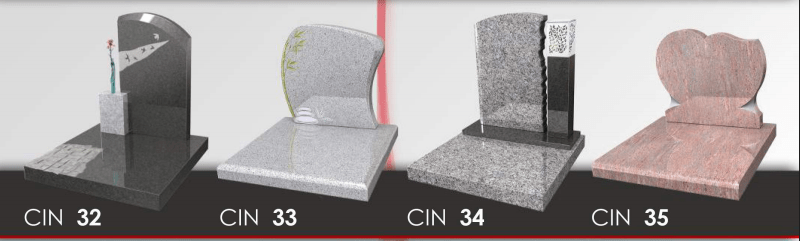 pierres tombales de differentes formes