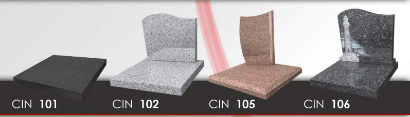 pierres tombales de differentes formes